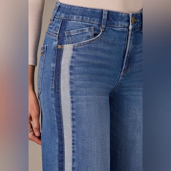 Wit & Wisdom GRACIE SKYRISE DOUBLE SIDE SEAM WIDE LEG JEANS WITH REVERSE PANELS - Picture 4 of 4